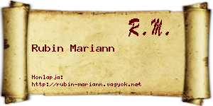 Rubin Mariann névjegykártya